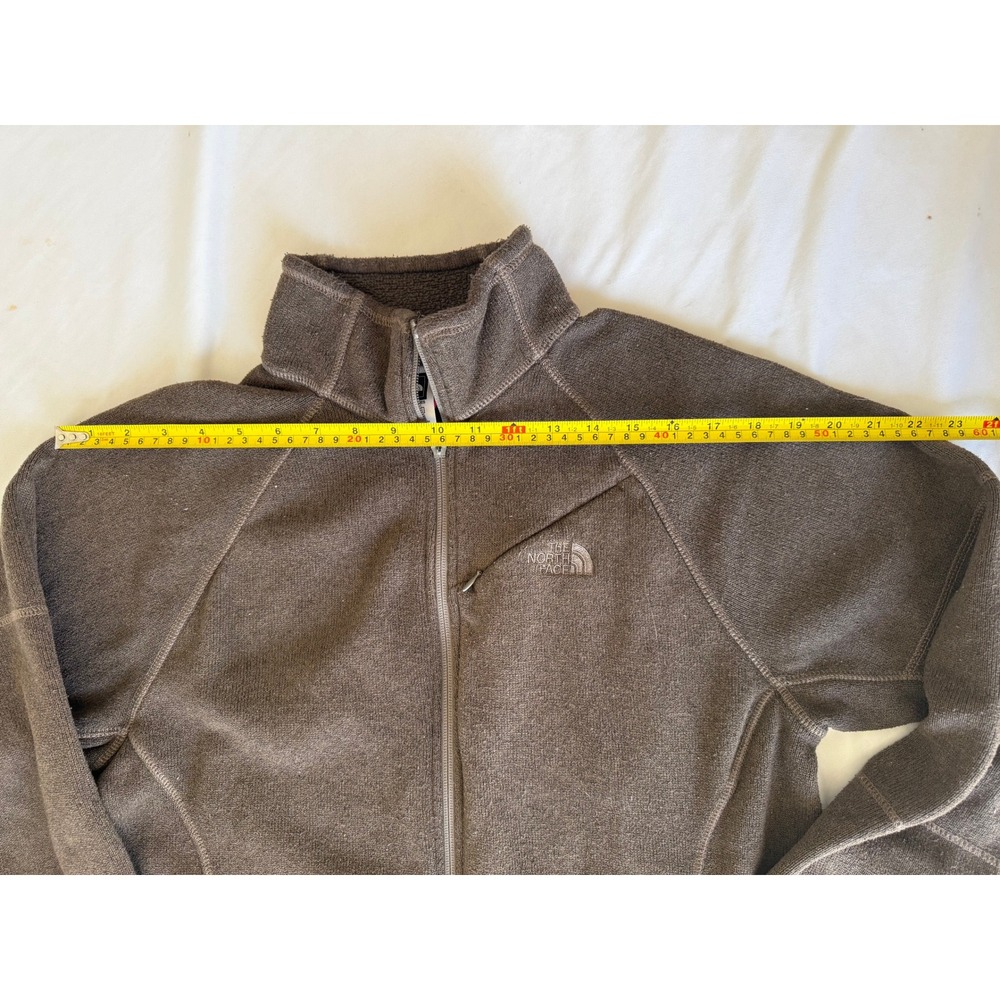 The North Face Mens Brown Full Zip Fleece Jacket Small Broken Zipper Pilling - Picture 3 of 7